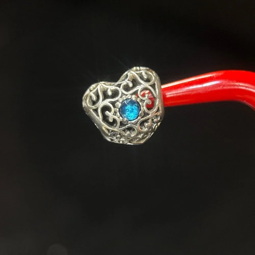 Pandora Blue Sapphire Heart Charm - Picture 3 of 4